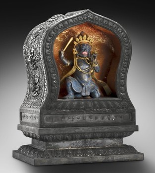 Also part of the Met's exhibit: This carved stone shrine to a Tibetan Buddhist guardian deity.